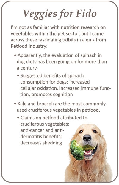 vegetable nutrition for pet food